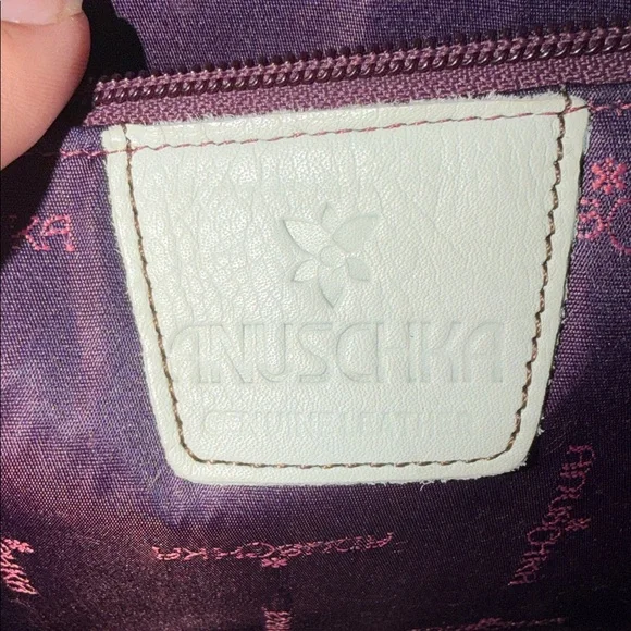 Anuschka Cream Crossbody Bag with Multicolor Butterfly & Floral Artwork - Picture 5 of 7